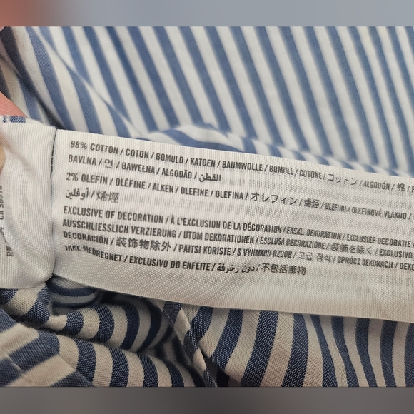 Mens Abercrombie Blue and White Striped Collared Shirt - Picture 7 of 7